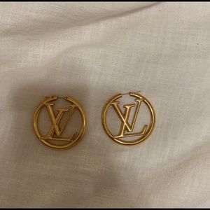 Gold Louis Vuitton LV hoops